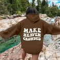 thumbnail image 2 of Make Crowded Women's Hooded Sweatshirt Cozy Pullover with Front Pocket for Casual Streetwear Fashion, 2 of 5