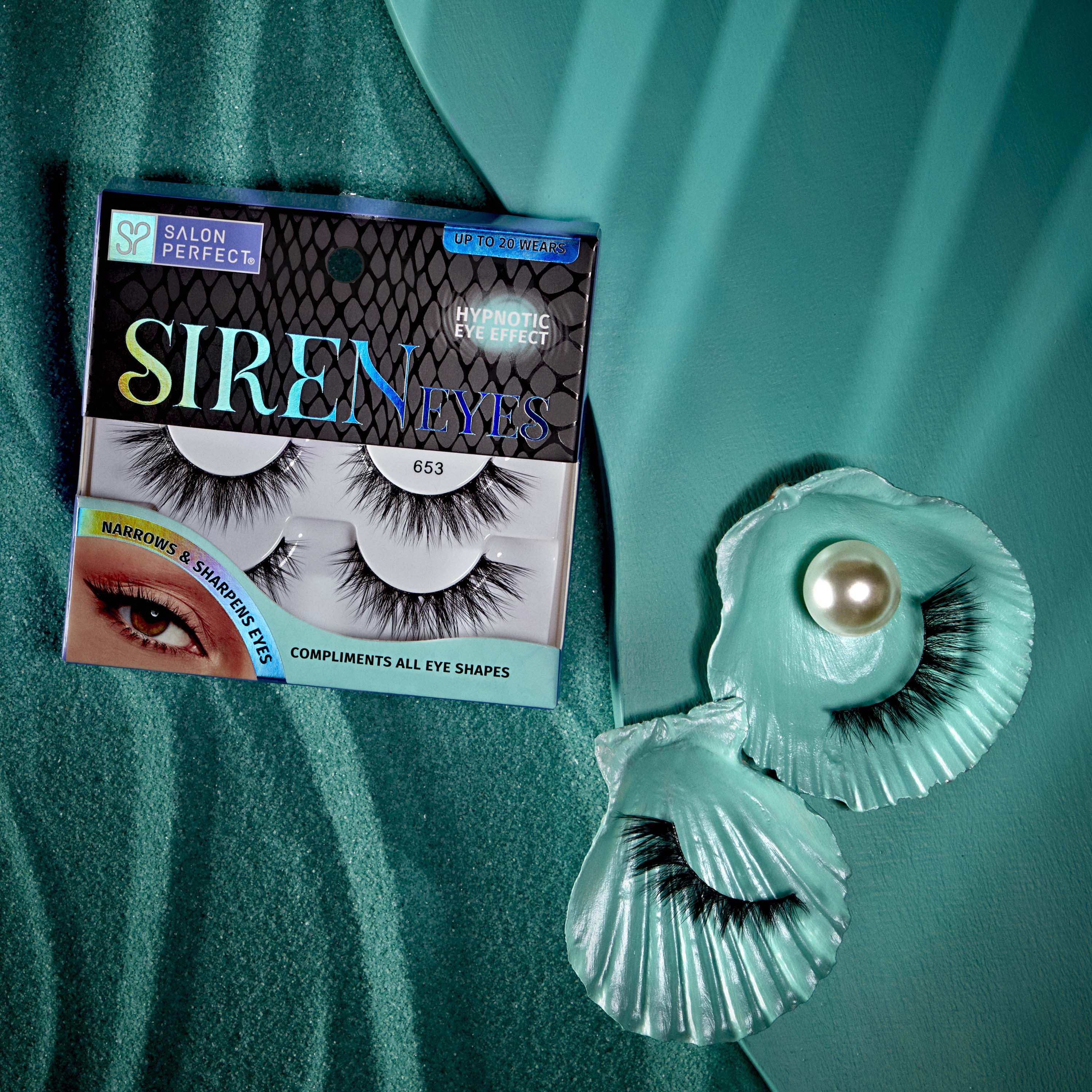 Salon Perfect Siren Eyes 653 Lash, 2 Pairs black false eyelashes