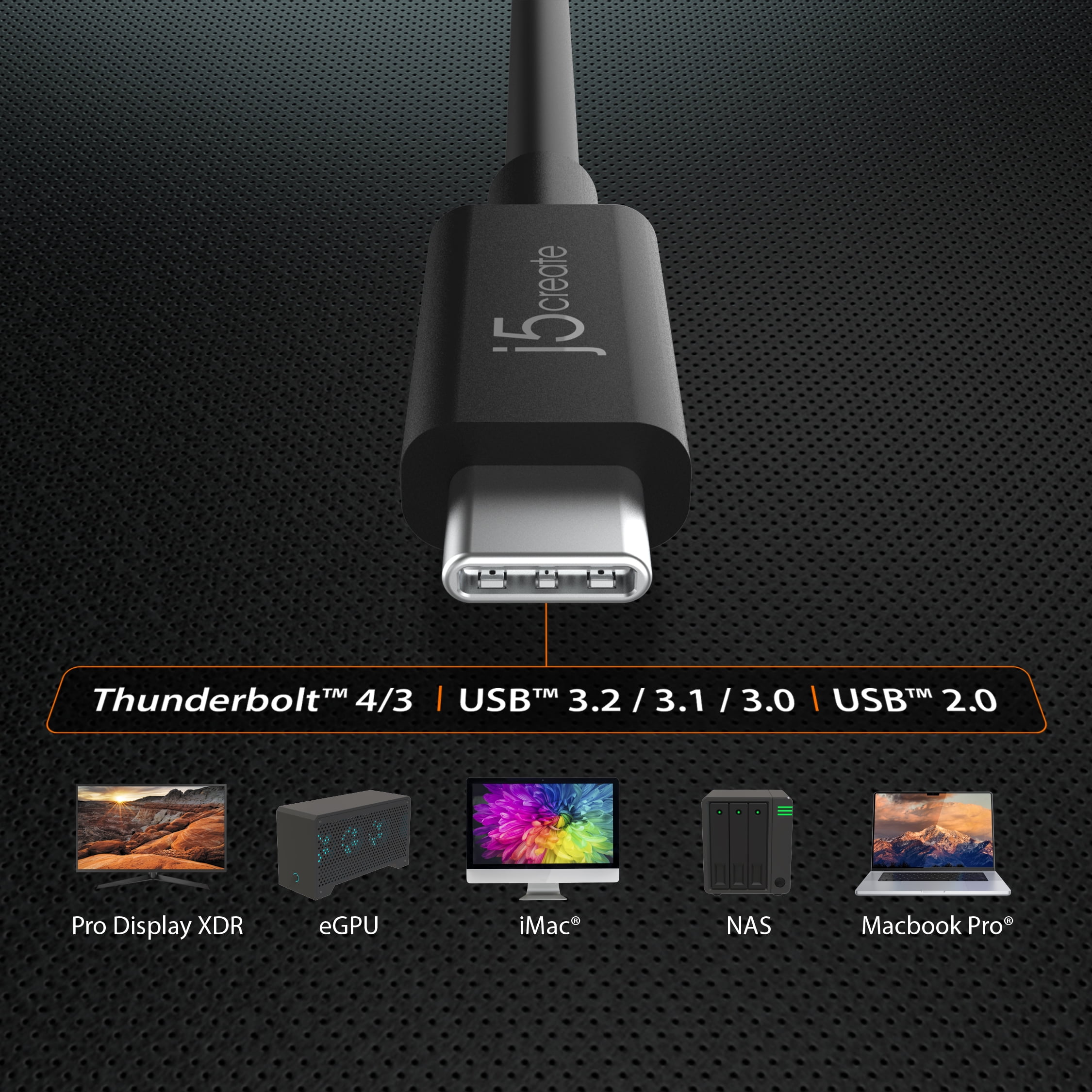 j5create Full-Featured USB-C Cable (USB4 Gen 3), JUC28L08