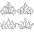 thumbnail image 1 of MasteelfCA 4pcs Mini Tiara Kids Crown Rhinestone Crown Comb for Birthday Party Performance, 1 of 9