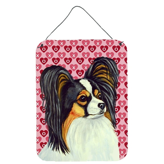 Carolines Treasures LH9165DS1216 Papillon Hearts Love and Valentines Day Portrait Wall or Door Hanging Prints 12WX16H