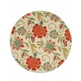 thumbnail image 1 of EORC T115IV6X6R Tapis de Transition de Jardin de Printemps en Laine Touffetée à la Main 6 Pi&44; Ivoire - Rond, 1 of 2