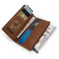 thumbnail image 7 of Wrangler Minimalist Wallet Credit Card Wallet for Women with Smooth Zippers, Brown, 7 of 7