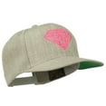thumbnail image 5 of Pink Diamond Outline Embroidered Snapback Cap - Heather OSFM, 5 of 5
