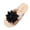 Black, variant on Womens Lace Bow Decor Flip-Flops, Casual Open Toe Comfortable Summer Slippers, Lightweight Beach Sandals