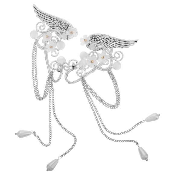 OULII 1 Pair Flower Ear Cuffs Non Piercing Alloy Clip On Ear Cuffs For Cosplay Weddings