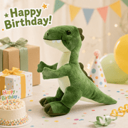 HollyHOME 10 Green Plush T-Rex Dinosaur Stuffed Animal Toy for Kids Gift