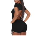 thumbnail image 4 of Birdeem Mode Femme Aguichant Solide Manches Courtes Col Rond Pantalon à Cordon Ensembles Chemises, 4 of 12