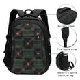 thumbnail image 4 of Travel Shoulder Computer Backpack 18 X 13.4 X 8.3in With Usb Cable And Music Jack Multi-Space Pocket Green Buffalo Plaid Check Tartan Scotland_4, 4 of 7