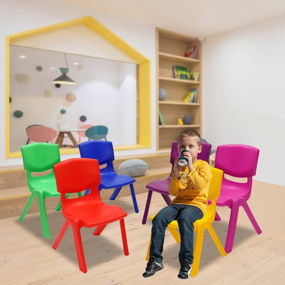 For Home Daycare Chairs 6Pcs Stackable School Chairs Kids Plastic Stack Chairs for Classrooms, Children's Bedrooms, Home