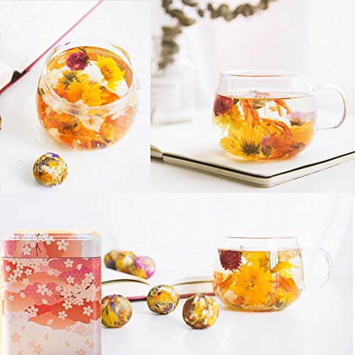 10 Assorted Flowering Tea Balls Art Flowers Teabloom Blooming Flowers Herbal Tea Balls Gift Set Natural Organic Tea Blossoms Individually Wrapped Benefit For Women Beauty Walmart Com Walmart Com
