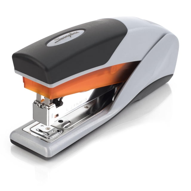 Grapadora Swingline Optima 25 con capacidad para 25 hojas, naranja y gris