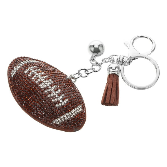 Sparkling Football Keychain for Kids Boys Sports Keyrings Football Charm Backpack Keychains Bag Charms Football Key Chains Portable Keychain