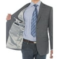 thumbnail image 4 of LN LUCIANO NATAZZI Mens Two Button 160'S Wool Blazer Ticket Pocket Suit Jacket Charcoal Gray, 4 of 5