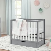 Carters Colby 4-in-1 Convertible Mini Crib with Trundle, Gray and White