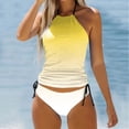 thumbnail image 2 of Lixiuxyad Women's Swimwear Tankini 2 Piece Normal Swimsuit Backless 2 Piece Printing Adjustable Print Multi Color Padded Strap Bathing Suits Sexy Vacation Beach Wear,Yellow, 2 of 4