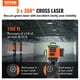 thumbnail image 2 of Nivel láser autonivelante VEVOR de 30 m, láser verde manual de 3 líneas cruzadas de 360°, modo de autonivelación manual y resistencia al agua IP54, 8 h de funcionamiento continuo, 2 of 9