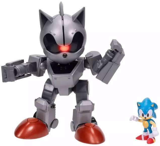 Mecha Sonic 8" Figure w/ Lights, Jet Pack + 2.5" Sonic – JAKKS Pacific