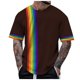 thumbnail image 1 of Playeras Deportivas - Camiseta Informal De Manga Corta Con Cuello Redondo Y Estampado De Arcoíris Digital 3D Para Hombre, 1 of 4