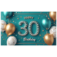 thumbnail image 2 of Balloon Decoration Happy Birthday Banner Metallic Balloons Confetti Design Photo Prop for 30th Birthday Celebration Party Event Decoration, 2 of 7