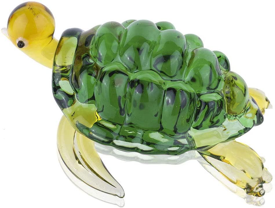 Miniature Blown Glass Blowing Art Turtle gift Figurines Animal Collectible Decor 