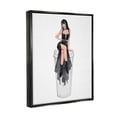 thumbnail image 3 of Stupell Fashionable Woman Glam Coffee Cup Beauty & Fashion Painting Black Floater Framed Art Print Wall Art, 3 of 6