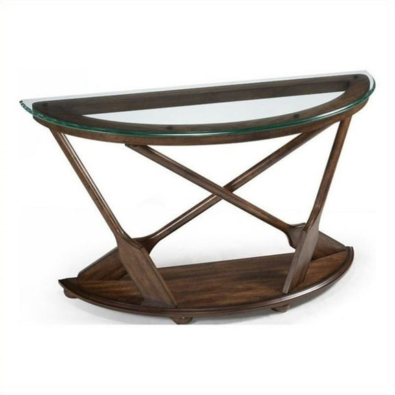 Magnussen Beaufort Demilune Sofa Table in Aged Dark Oak