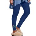 thumbnail image 2 of Qulqfy Women's Leggings Winter Blue Christmas Compression Leggings Rhinestone Pull On High Waisted Pants for Women, 2 of 5