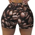 thumbnail image 2 of Lsque Coffee Bean Pattern High Waisted Biker Shorts for Women-Tummy Control Fitness Athletic Workout Running Yoga Gym Shorts,Moisture-Wicking-Small, 2 of 9