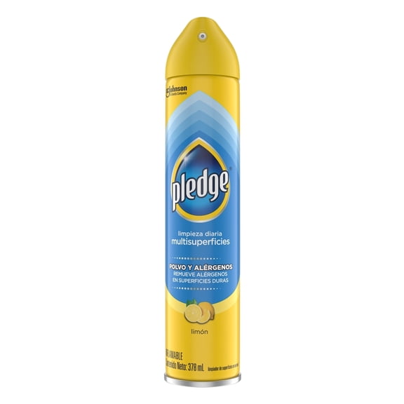 Limpiador Multisuperficies en Aerosol Pledge Limón 378 ml