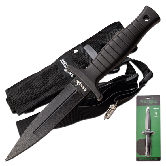 Survivor Shoulder Steel Fixed Blade Knife