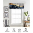 thumbnail image 6 of Navy Blue Geometric Curtain Valance for Windows/Living Room/Kitchen/Bathroom/Café, Short Rod Pocket Tier Curtain Window Treatment Panel Modern Abstract Luxury Golden Topper Curtain 42''x18'', 6 of 6