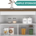 thumbnail image 7 of TUHOME Cala Kitchen Island with Antimicrobial Tabletop & 3 Open Shelves, Seating Workstation, 7 of 7