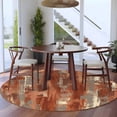 thumbnail image 3 of Orange Abstract Round Area Rug 7Ft Washable Circle Rugs for Dorm Laundry Room, Vintage Geometric Gradient Oil Painting Modern Non-Slip Carpet Floor Mats Indoor Outdoor Carpet Runner Home Decor, 3 of 8
