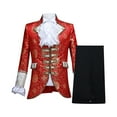 thumbnail image 2 of Miluxas Men Court Embroidery Suits 3 Piece Casual Dress Suit Gold Prince Print Blazer Set Stylish Blazer & Vest & Pants Red, 2 of 8