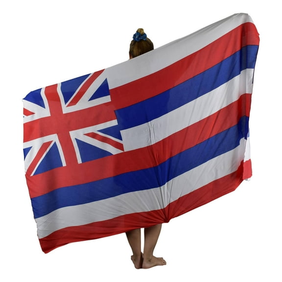 Island Style Women's Pareo Sarong Cover-up- Hawaiian Flag, Multi-Color
