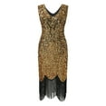 thumbnail image 5 of MSJUHEG Wedding Guest Dresses For Women Yellow Dress Women'S Vintage Dress Sexy Sleeveless Dress 1920S Sequin Beaded Tassels Party Night Flapper Gown Dress Women'S Formal Dresses Yellow S, 5 of 6