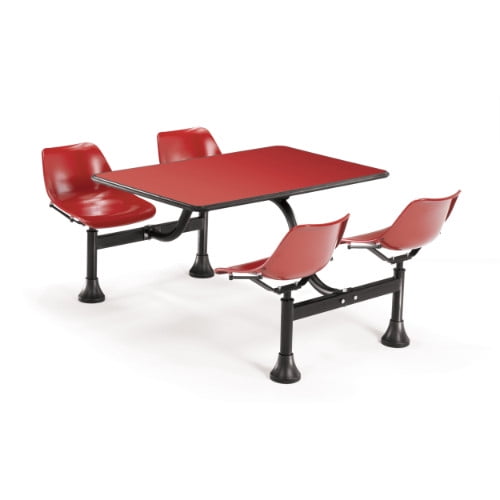 OFM Cluster 24" x 48" Lunchroom Table in Red and Red