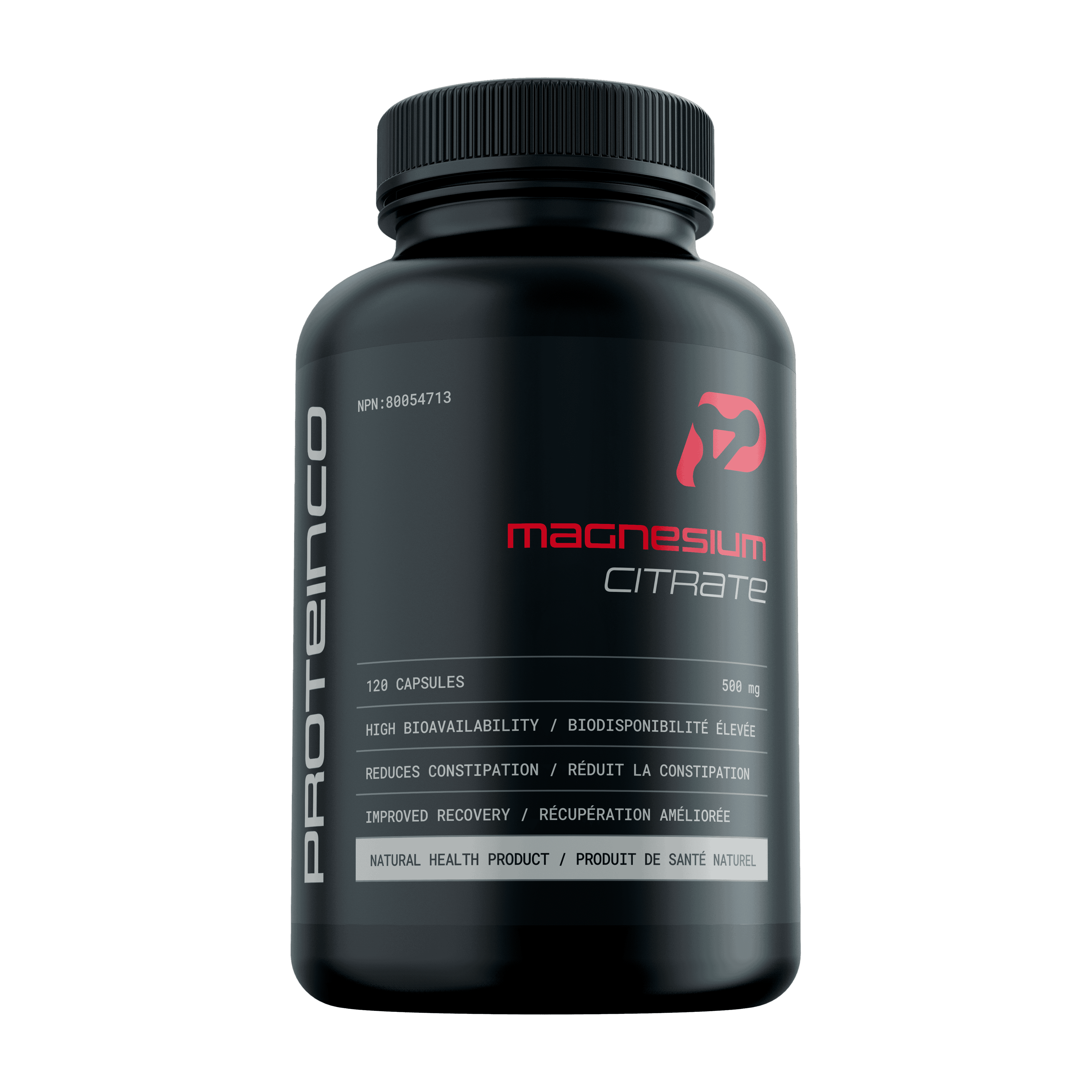 ProteinCo ProteinCo | Pure Magnesium Citrate | 500 mg | Muscle Recovery, Relieves Muscle Cramps | Men & Women | 120 capsules