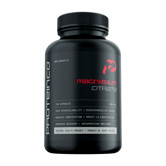 ProteinCo | Pure Magnesium Citrate | 500 mg | Muscle Recovery, Relieves Muscle Cramps | Men & Women | 120 capsules