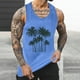 thumbnail image 2 of Camisetas de Tanque de los Hombres Tanque de los Hombres Incolor Gradiente de Impresión Cuello Redondo Correa Delgada Fuga Atrás Regular Casual Deportes Blusas de Tanque, 2 of 5
