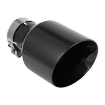 Unique Bargains 1Set Slant Exhaust Tip 2.5" Inlet 4.1" Outlet Stainless Steel Black Clamp