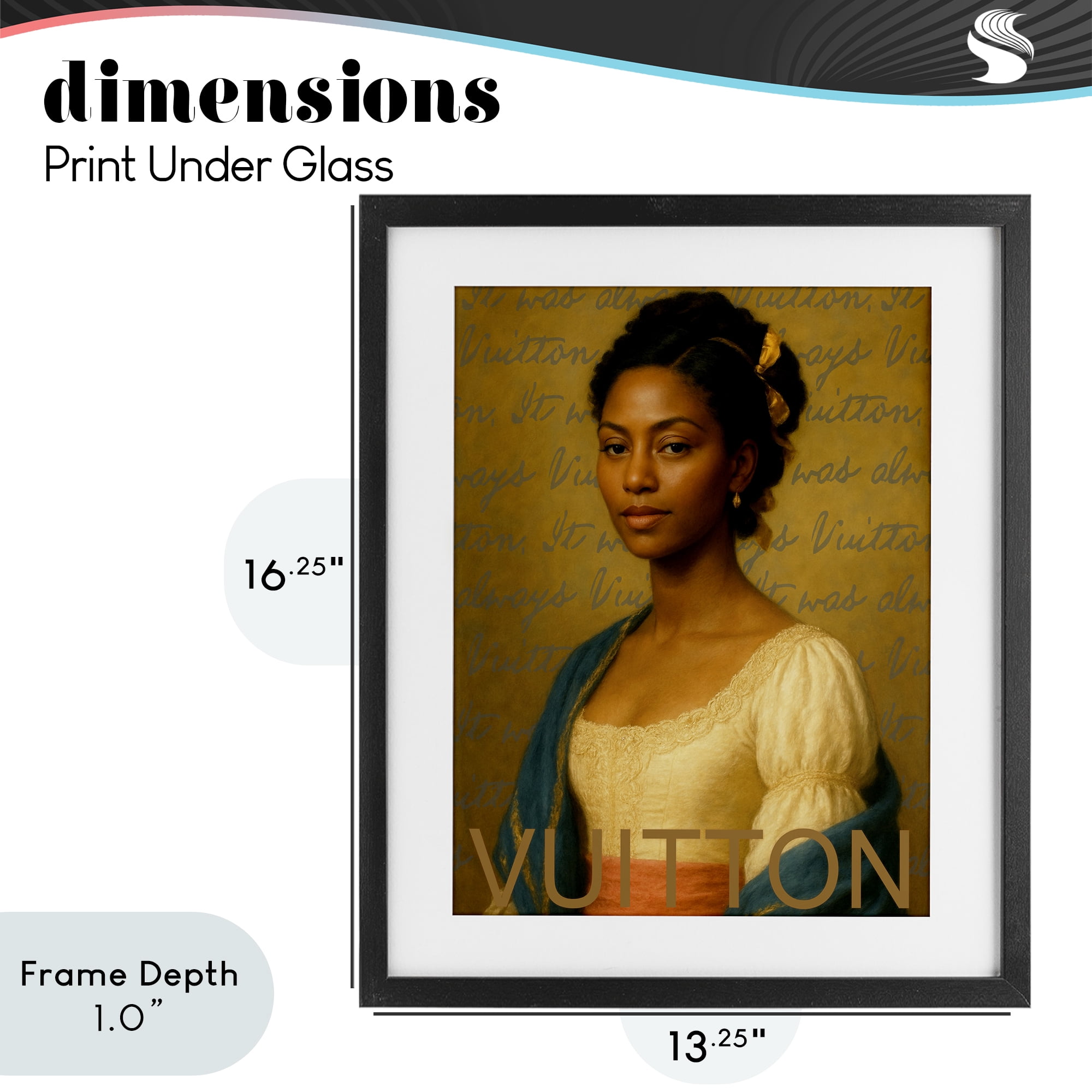 Stupell Industries Vintage Fashion Lady Black Framed Print Under Glass, design by Grotto Studios
