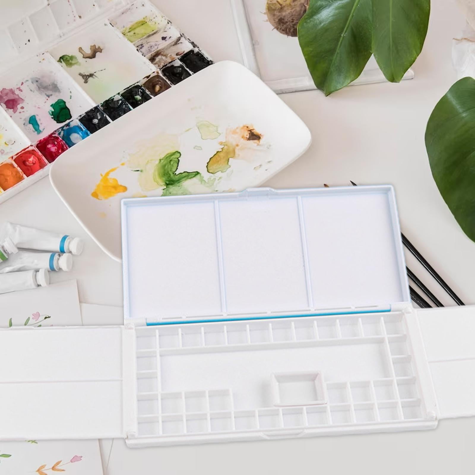 Milageto Airtight Watercolor Palette, with Mixing Areas, Palette with Lid, Empty Tray for 36 Wells