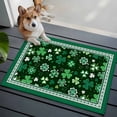 thumbnail image 4 of Green Large Area Rugs for Bedroom Living Room, Soft Non Slip Carpet Bedside Rug, St. Patrick's Day Shamrock Spring Checkered Rectangular Floor Cover Kitchen Accent Rug 2'x3' for Dining Room/Office, 4 of 9