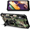 thumbnail image 2 of Nagebee Case for LG K22, LG K22 Plus, LG K32 with Tempered Glass Screen Protector (Full Coverage), Full-Body Protective Shockproof [Military-Grade], Built in Kickstand, Heavy-Duty Case (Camo), 2 of 5