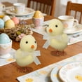 thumbnail image 4 of Easter Flocked Chicks Decorations, Cute Fuzzy Chick Ornaments with Ribbons for Spring, Easter Egg Hunt & Home Decor, 4 of 6