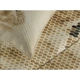 thumbnail image 4 of Ambesonne Vintage Quilted Bedspread Set 3 Pcs, Dots Bunny Geometric, Queen Size, Pale Brown, 4 of 5