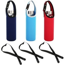 GIXUSIL Water Bottle Carrier with Shoulder Strap 16oz - 21oz, Travel Insulated Coffee Mug, Neoprene Sleeve Cup Holder Pouch with Carrying Handle for Portable Sport Water Bottle-3 Colors