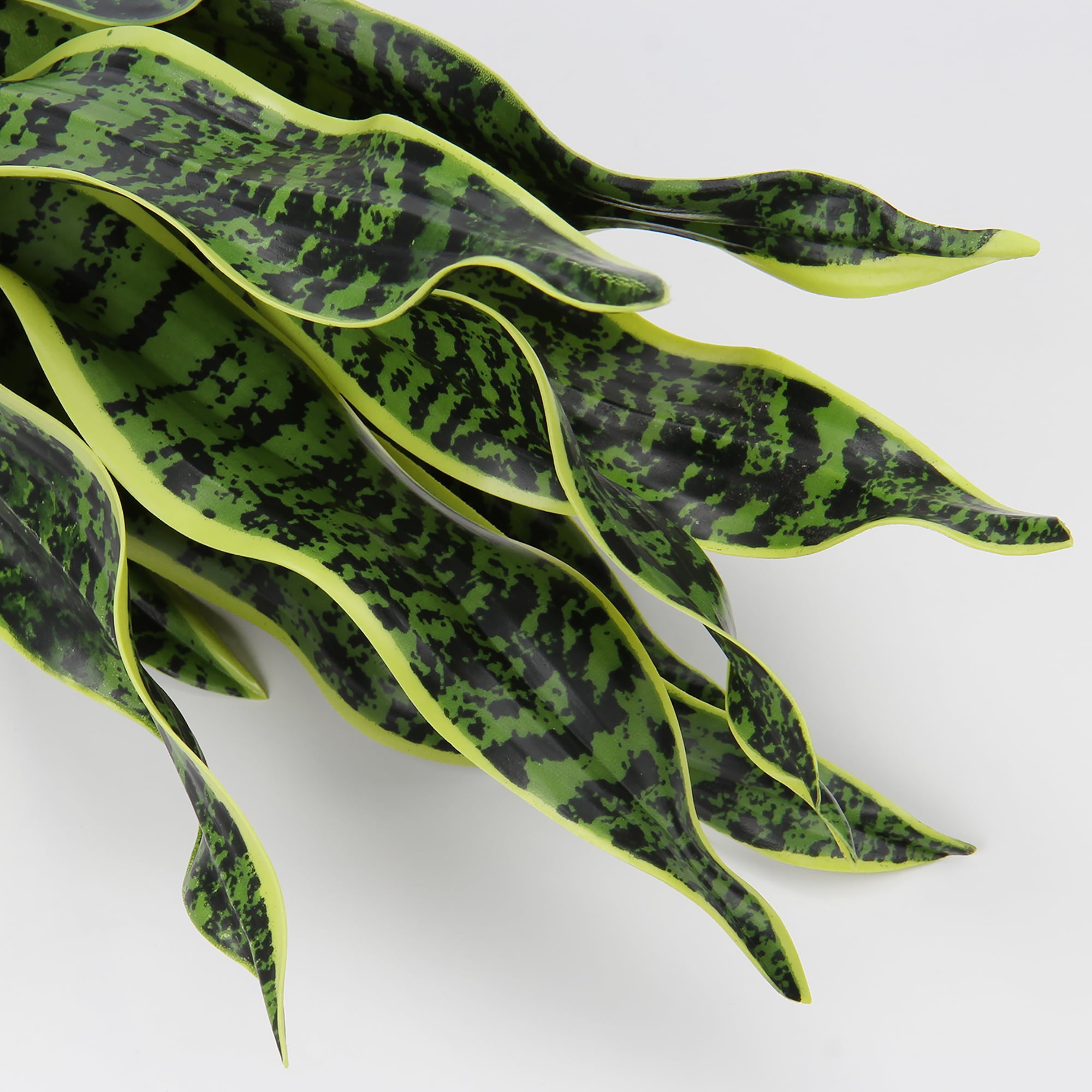 17 inch Artificial Snake Plant Potted Sansevieria Trifasciata Plants Outdoor Fake Plants in White Pots